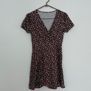 SHEIN Burgundy Floral Mini Dress